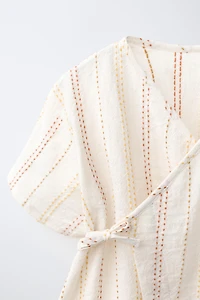 BODY KIMONO À SURPIQÛRES CONTRASTE