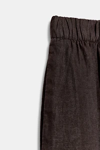 100% LINEN BARREL PANTS ZW COLLECTION