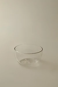 SILVER RIM BOROSILICATE GLASS BOWL