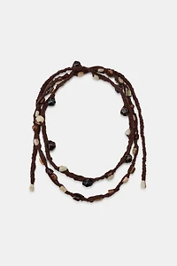DOUBLE CORD BELT WITH RESIN PIECES