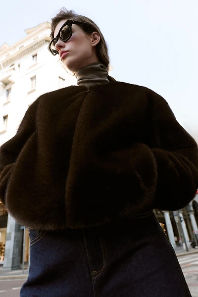 FAUX FUR BOMBER JACKET