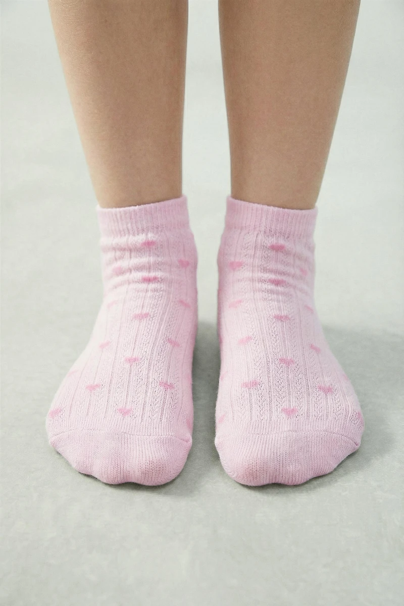 FOUR-PACK OF HEART ANKLE SOCKS