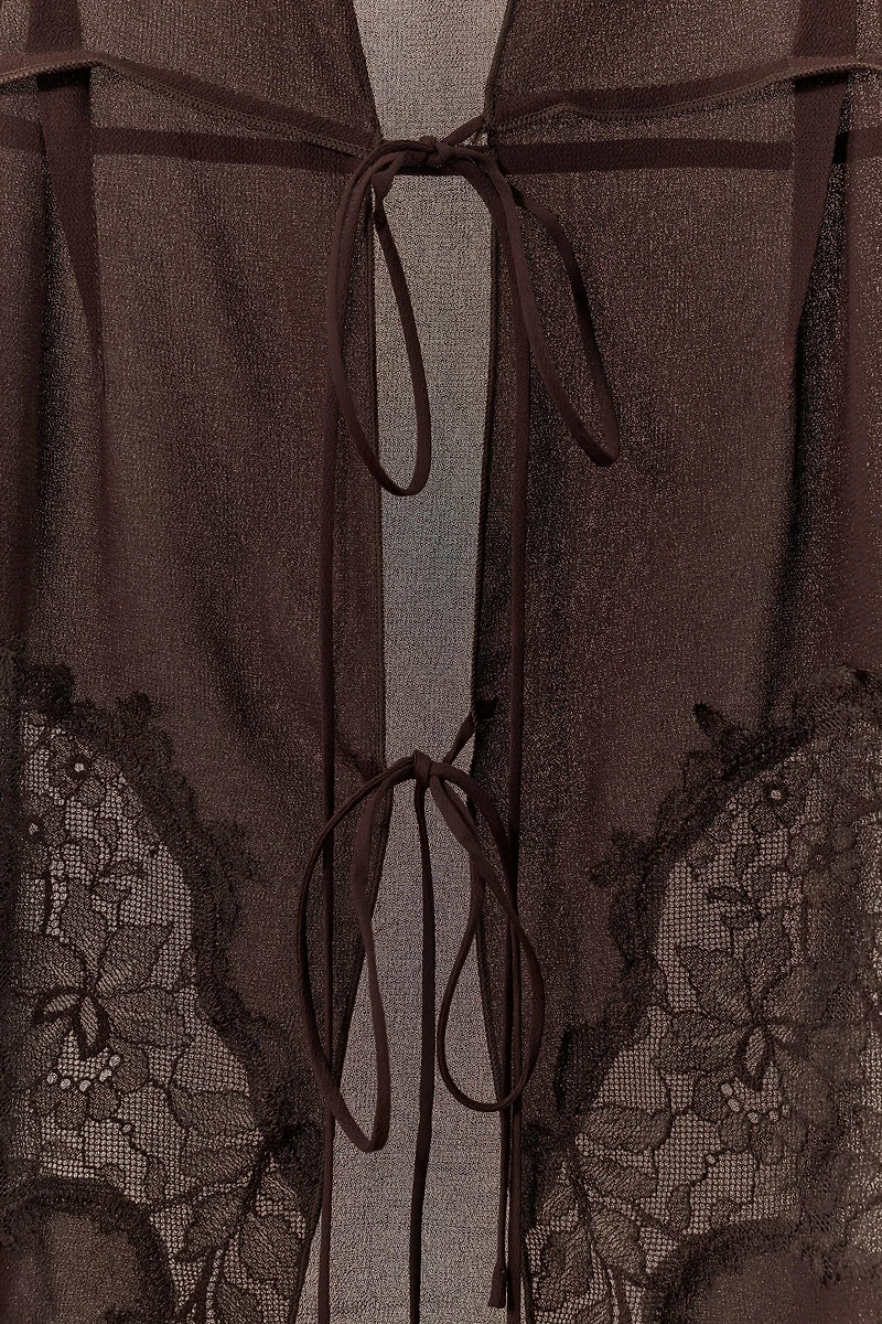 GEORGETTE LACE TIE SHIRT