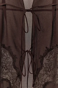 GEORGETTE LACE TIE SHIRT