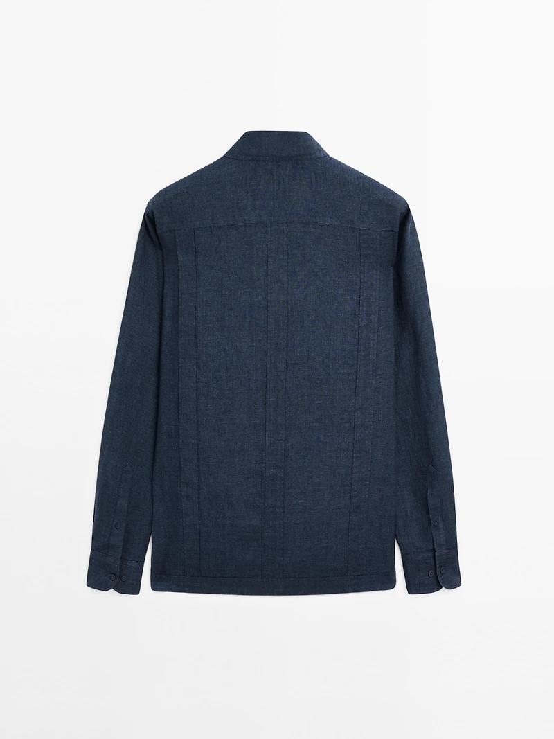 100% linen shirt with pintucks
