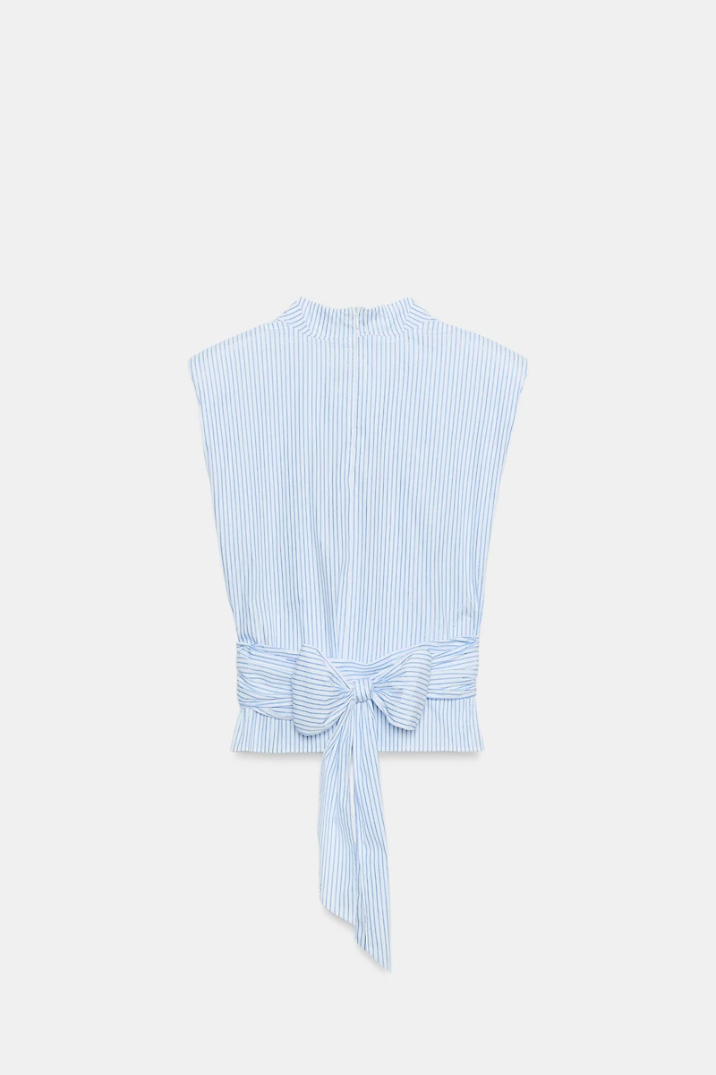 STRIPED SHOULDER PAD METALLIC THREAD TOP
