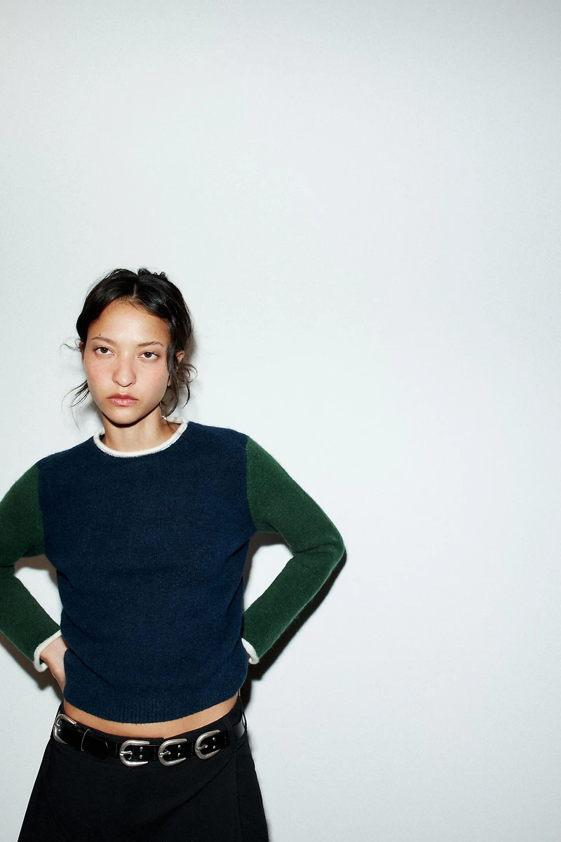 PULL EN MAILLE COLOR BLOCK