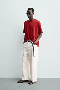 CONTRAST EMBROIDERED T-SHIRT