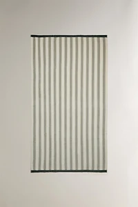 VELOUR BEACH TOWEL WITH COMBINED STRIPES