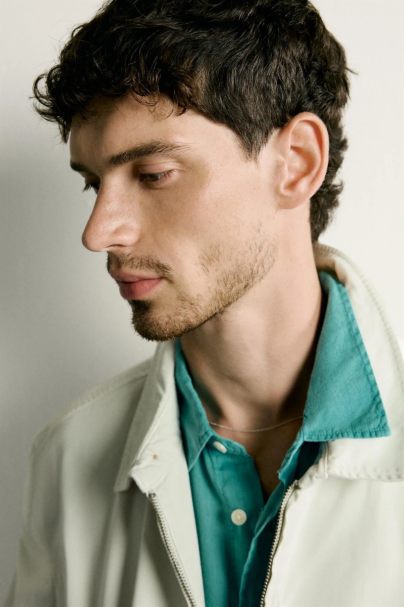 WASHED COTTON REGULAR FIT JACKET