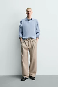 HEMP-COTTON KNIT POLO SHIRT