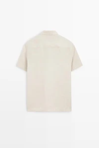 Regular fit 100% linen short sleeve shirt