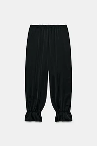 STRIPED TIED BALLOON PANTS
