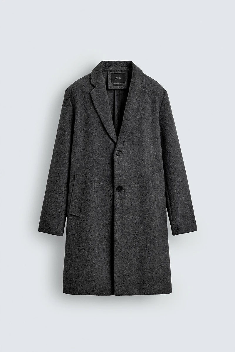 REGULAR FIT WOOL BLEND COAT