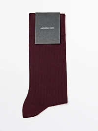 Chaussettes côtelées en coton mélangé