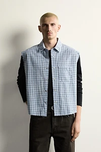 CHEMISE TANK COURTE À CARREAUX