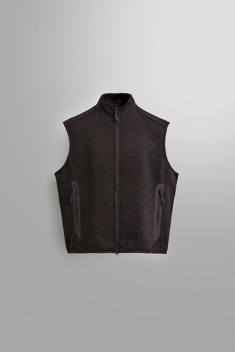 COMBINATION FLEECE KNIT VEST