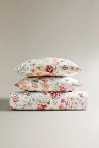 HOUSSE DE COUETTE SATIN IMPRIMÉ FLEURS