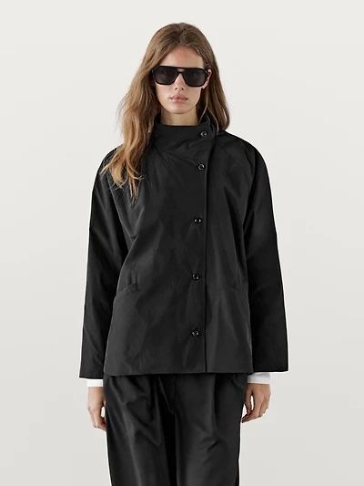 Short padded parka with collar detail