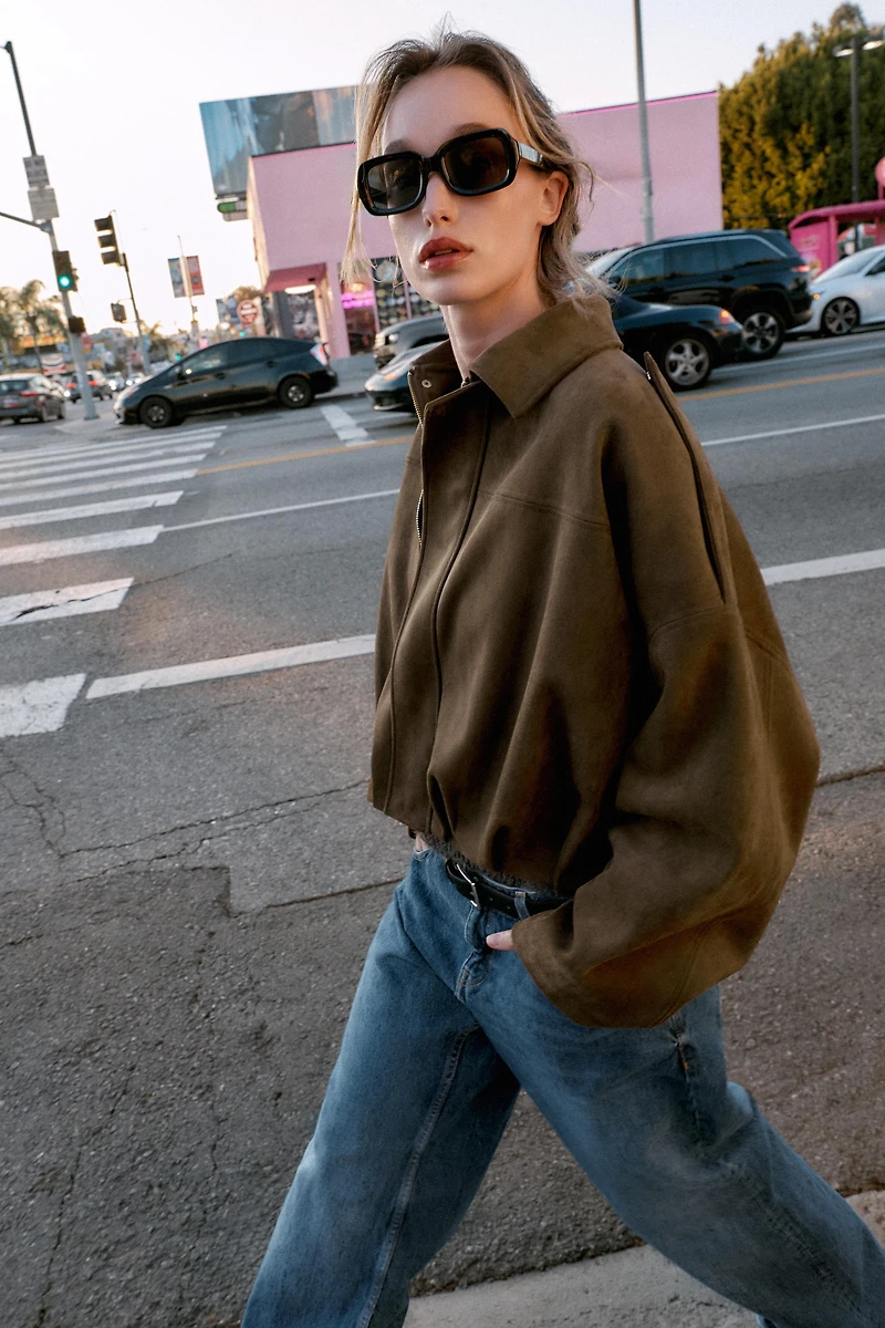 VESTE BOMBER EFFET DAIM