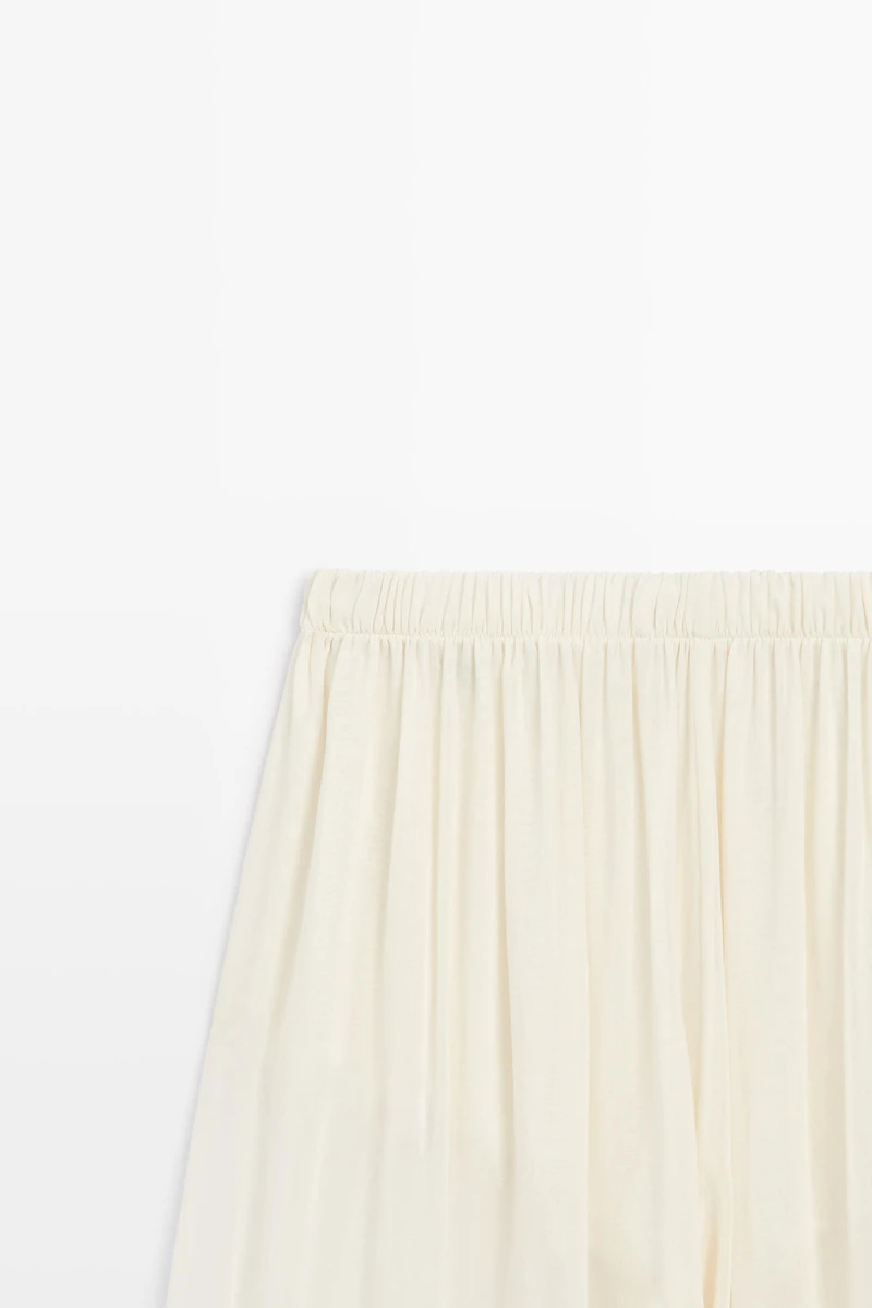 Semi-sheer flowing wide-leg pants