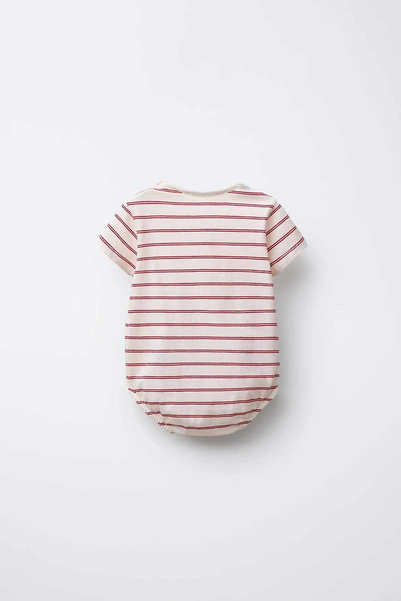 STRIPED KNIT BODYSUIT