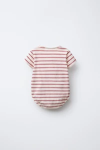 STRIPED KNIT BODYSUIT