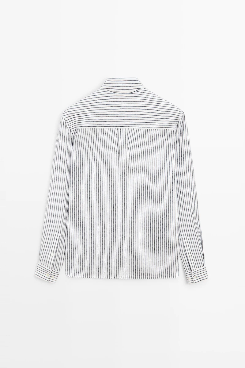 100% linen striped shirt
