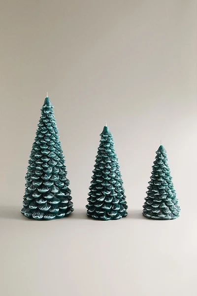 CHRISTMAS FIR TREE SNOWY CANDLE