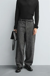 TEXTURED BALLOON FIT PANTS