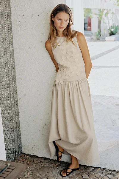ROBE MI-LONGUE BIMATIÈRE EN LIN