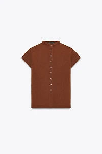 BUTTONED KNIT TOP