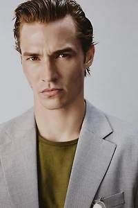 REGULAR FIT HOUNDSTOOTH SUIT JACKET