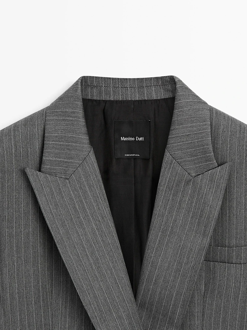 Blazer à rayures tennis 100 % laine