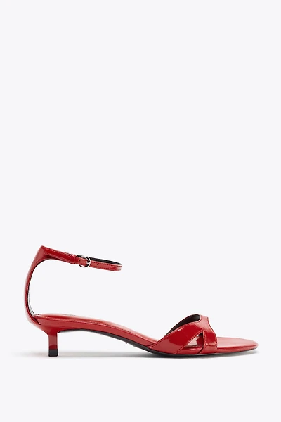 LEATHER ANKLE STRAP SANDALS