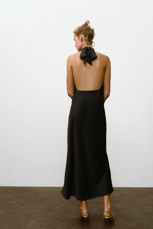 knee length dresses for ladies Zara Strapless Midi Dress