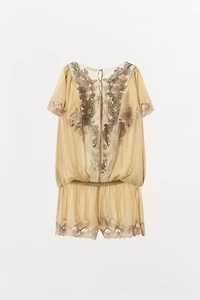 COMBINAISON TULLE BRODERIES FANTAISIE