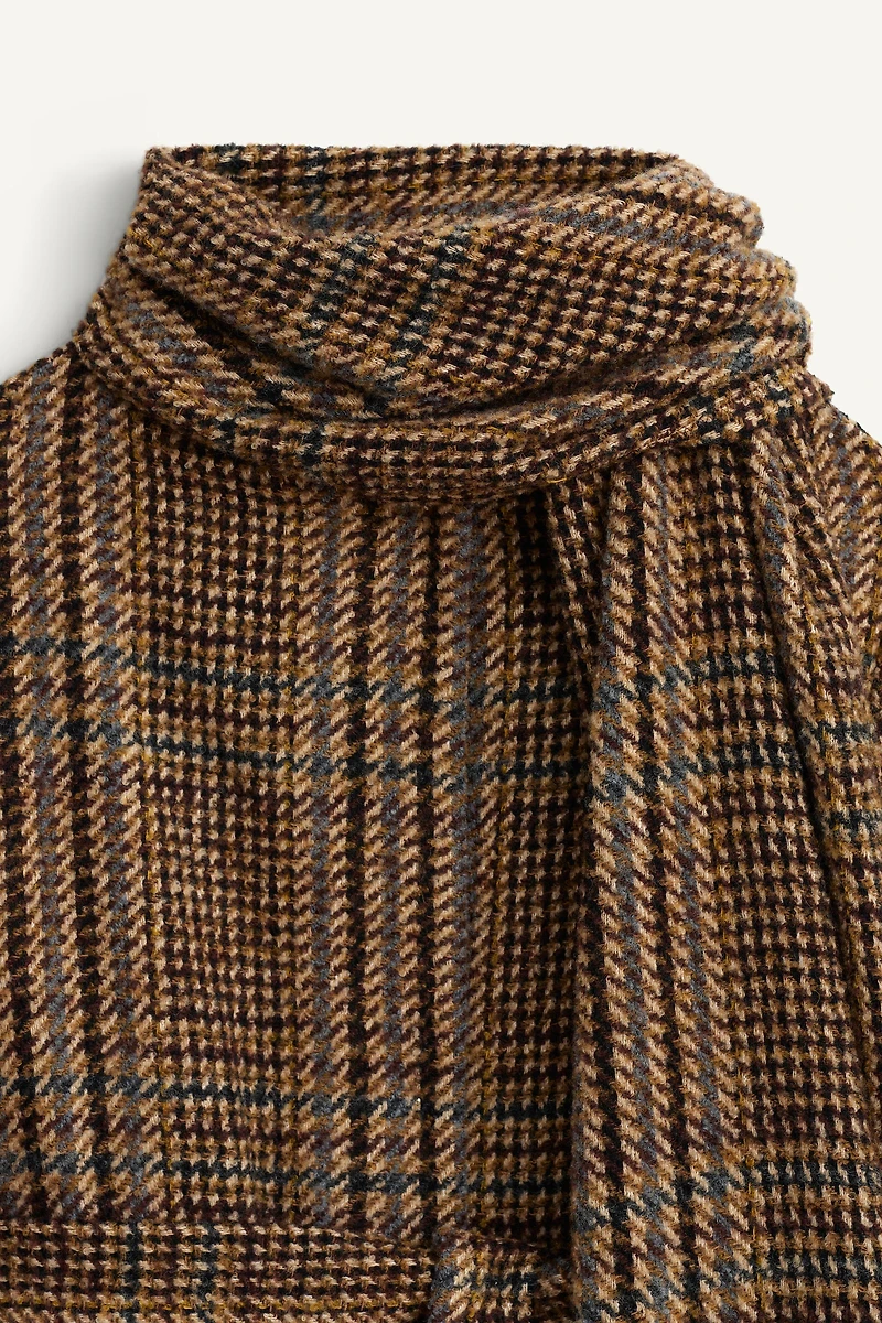 MANTEAU À CARREAUX AVEC ÉCHARPE ÉDITION LIMITÉE