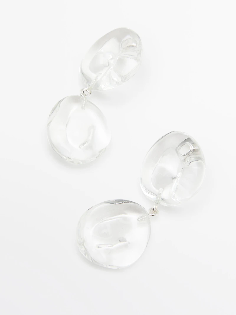 Glass piece earrings