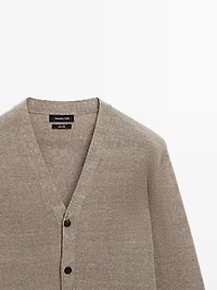 Cardigan en maille de lin à boutons