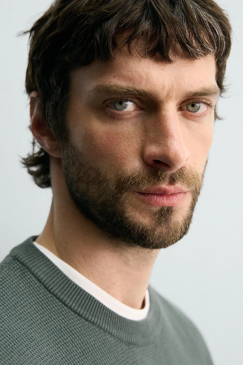 REGULAR FIT WAFFLE JUMPER