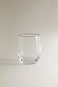 CRYSTALLINE TUMBLER WITH GOLD RIM