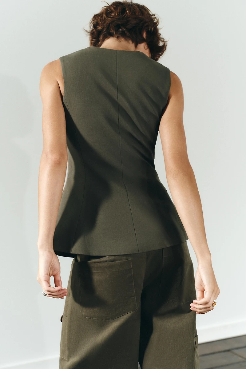 STRETCH COTTON POCKET TOP