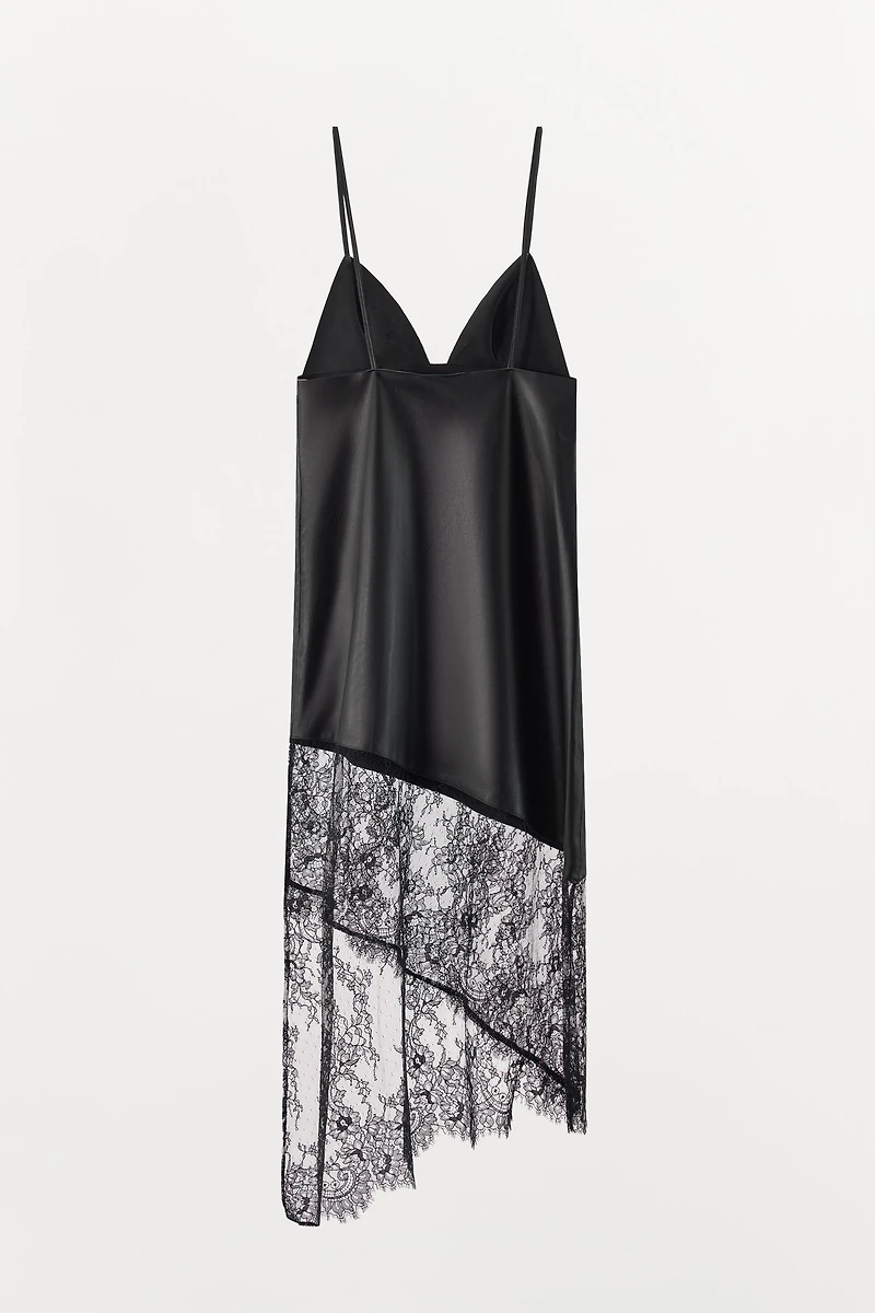 LACE LEATHER DRESS