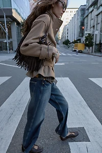 BELTED WOOL BLEND SHORT COAT