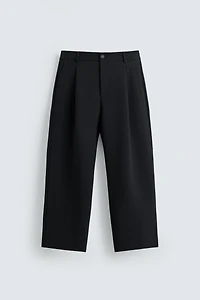 RELAXED FIT PLEATED PANTS