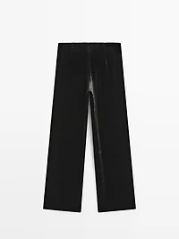 Wide-leg velvet trousers