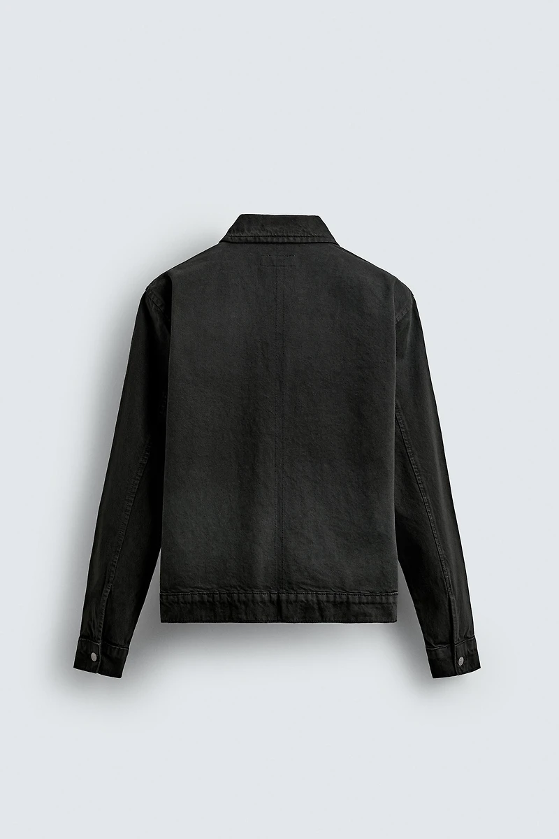 DENIM ZIP-UP OVERSHIRT
