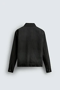 DENIM ZIP-UP OVERSHIRT