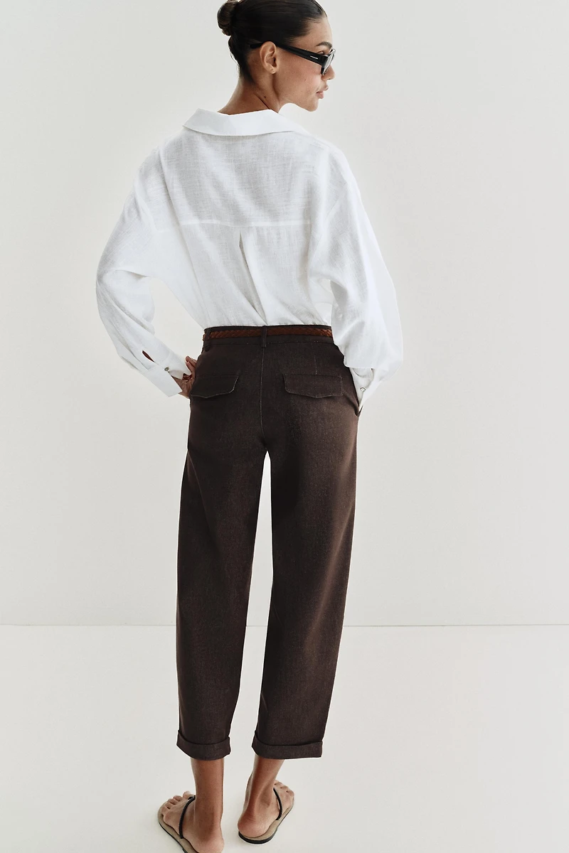 BRAIDED BELT CHINO PANTS